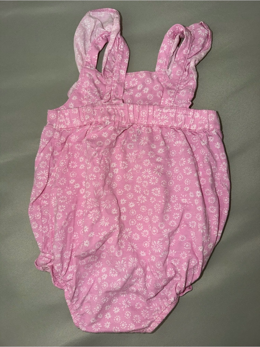 Pink Floral Ruffle Baby Romper - Picture 2 of 2